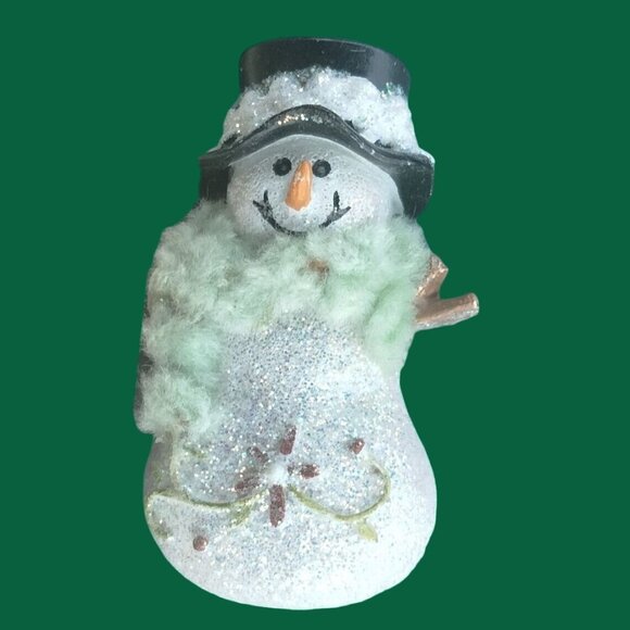 Snowman Pin Brooch Fleece Scarf Vintage Christmas Holiday Jewelry 3D TExtured - Picture 1 of 5